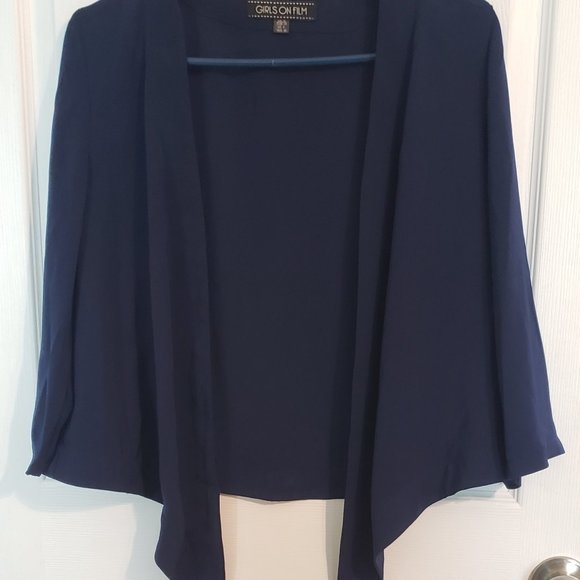 Girls on Film Blue Waterfall Cardigan: Size UK 10 - Picture 4 of 7